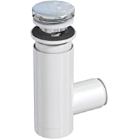 Prevex Easyclean - Sifón fácil de limpiar con Clic-clac cromado para lavabo de baño
